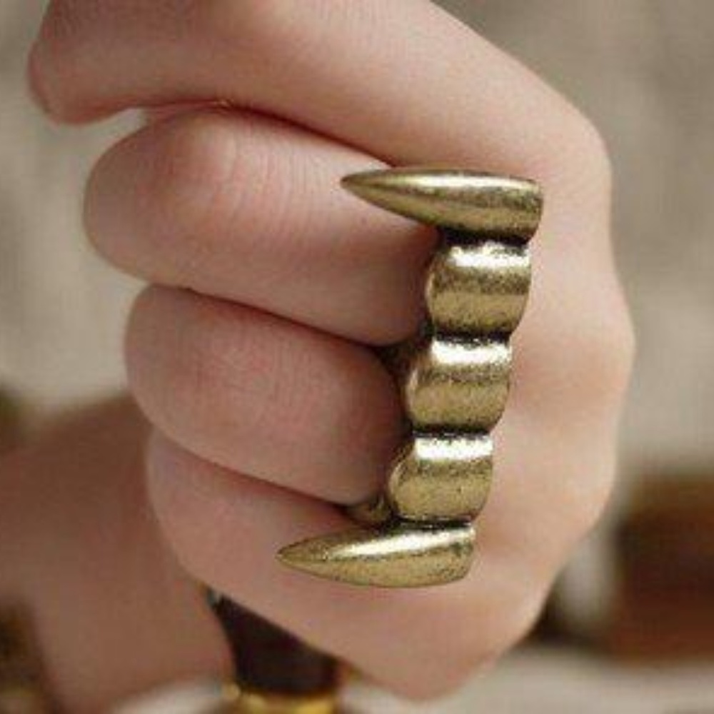 Dracula Vampire Two Finger Ring, Double Finger - image 5